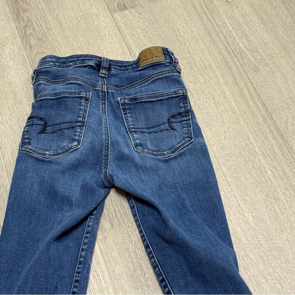 American Eagle Outfitters Super Hi-Rise Jegging Crop Blue Jeans - Picture 9 of 11